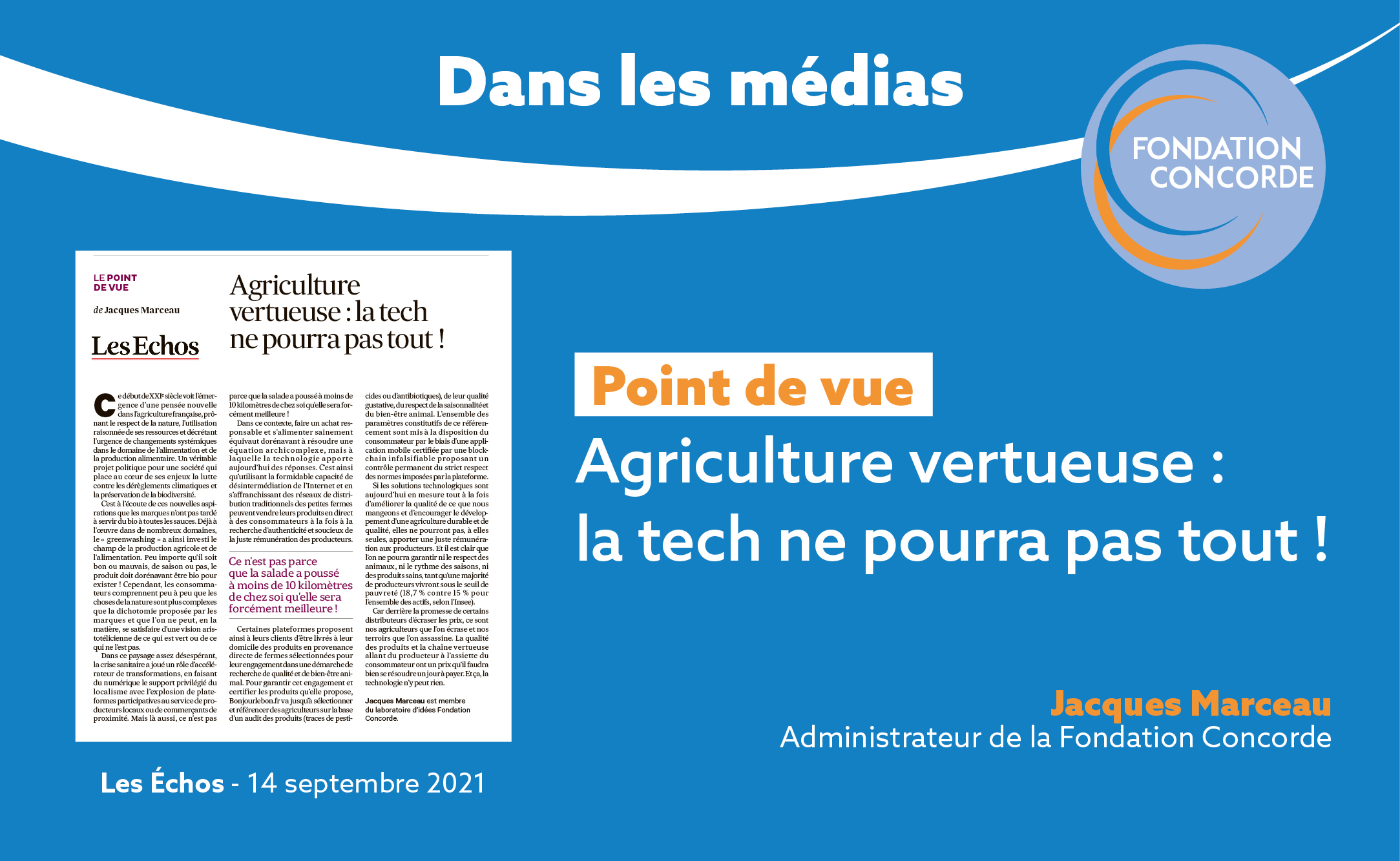 « Agriculture vertueuse : la tech ne pourra pas tout ! »