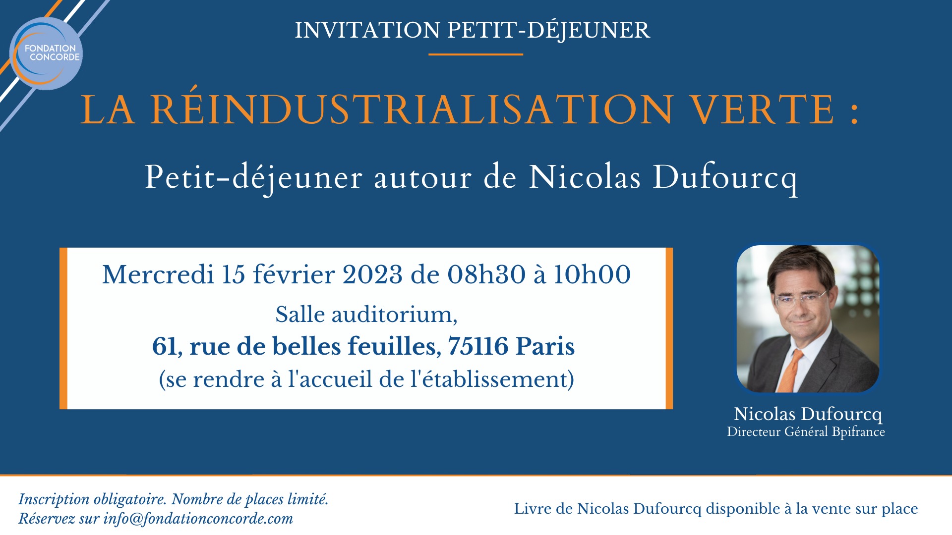 Petit-déjeuner : La réindustrialisation verte avec Nicolas Dufourcq